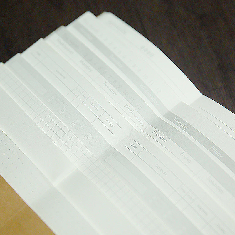 4.3x8.3 Midori Traveler's Notebook Refill 110mmx210mm Blank Dot Grid Paper Graph-paper Ruled 32 sheets