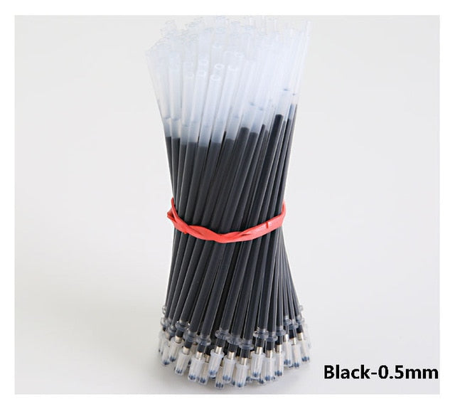 0.5mm 100pcs/bag Pen Refill Office Signature Rods For Handles Red Blue Black Ink Refill Office School Stationery Writing Supplies