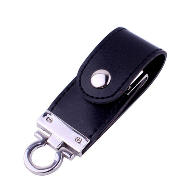 Metal keychain pendrive 8GB 16GB 32GB 64GB Leather USB Flash Drive Pen Drive Pendriver flash Memory Card memory stick