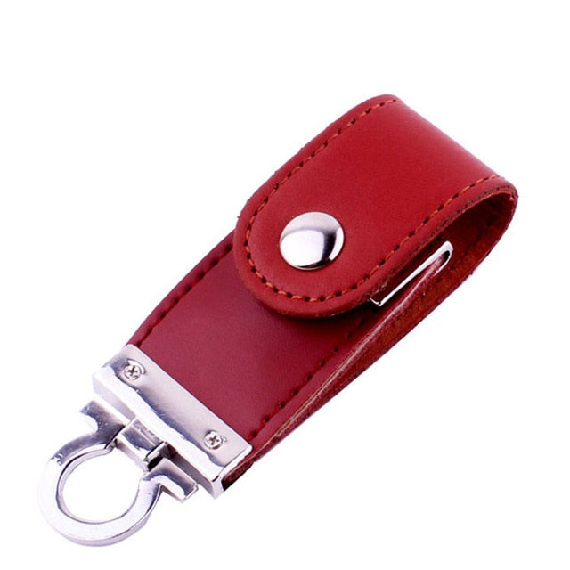 Metal keychain pendrive 8GB 16GB 32GB 64GB Leather USB Flash Drive Pen Drive Pendriver flash Memory Card memory stick