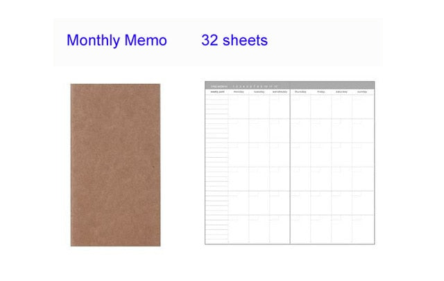 4.3x8.3 Midori Traveler's Notebook Refill 110mmx210mm Blank Dot Grid Paper Graph-paper Ruled 32 sheets