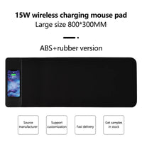 15W wireless charging mouse pad extra large fast charging computer gaming keyboard pad wireless charging rubber mouse pad