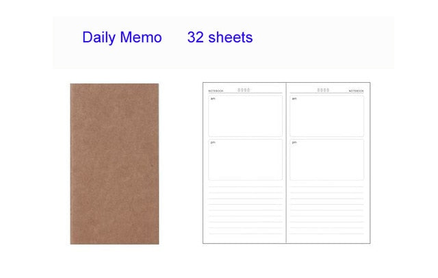 4.3x8.3 Midori Traveler's Notebook Refill 110mmx210mm Blank Dot Grid Paper Graph-paper Ruled 32 sheets