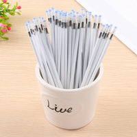 100PCS/Lot White Color Shell Gel Pen Refills 0.5mm Black Ink Kawai Pattern Office Stationery Supplies 13cm Length