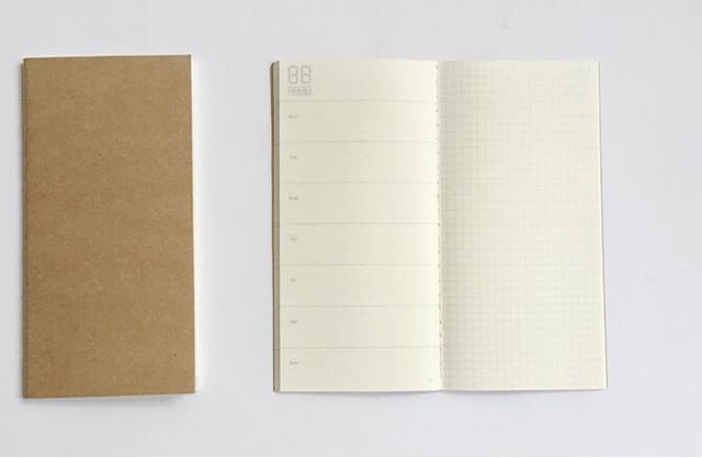 4.3x8.3 Midori Traveler's Notebook Refill 110mmx210mm Blank Dot Grid Paper Graph-paper Ruled 32 sheets