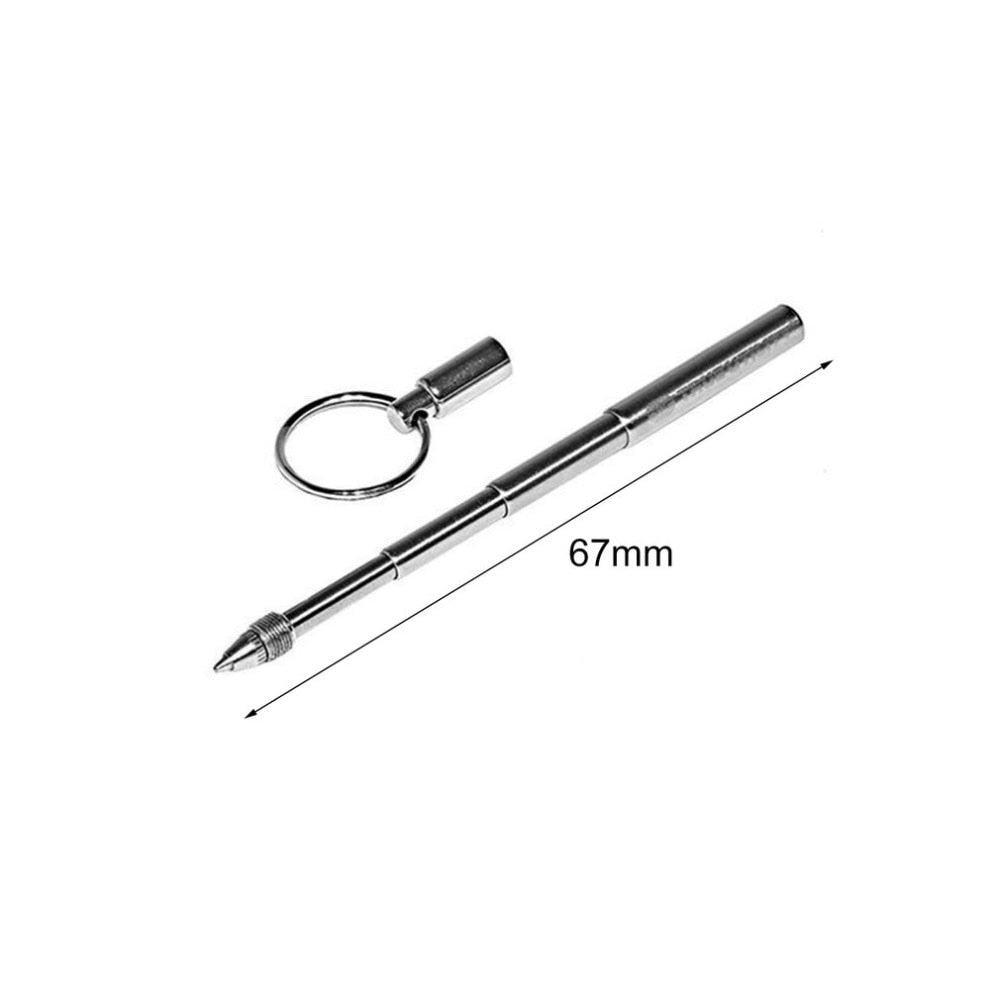 Portable Telescoping tool Pen Metal Key Ring Tool Creative Telescoping Stainless Steel Pen Keychain