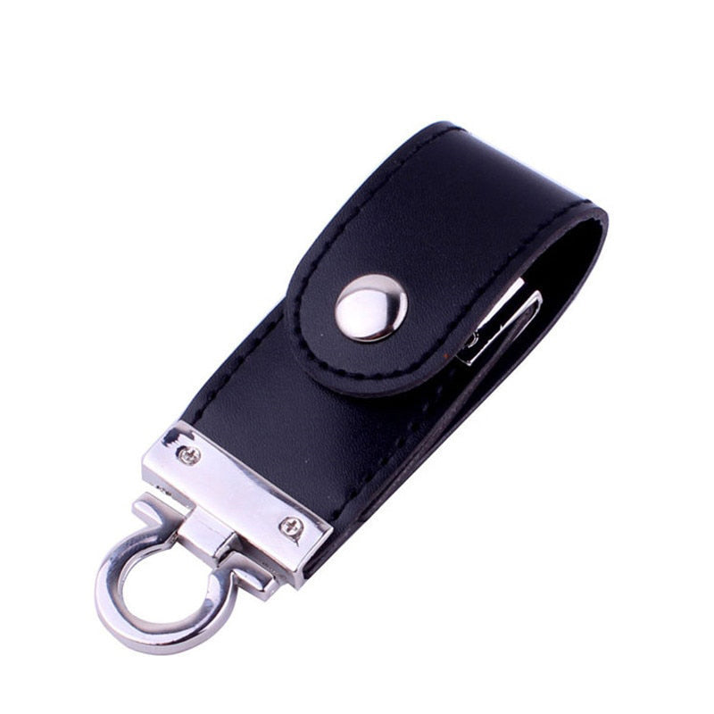 Metal keychain pendrive 8GB 16GB 32GB 64GB Leather USB Flash Drive Pen Drive Pendriver flash Memory Card memory stick