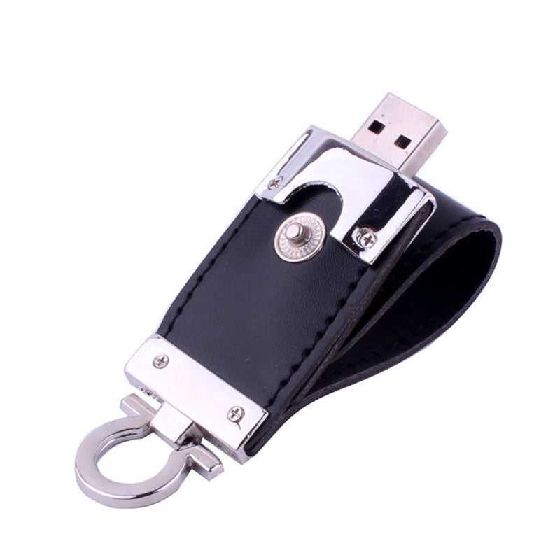 Metal keychain pendrive 8GB 16GB 32GB 64GB Leather USB Flash Drive Pen Drive Pendriver flash Memory Card memory stick