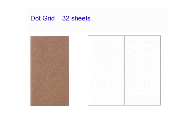 4.3x8.3 Midori Traveler's Notebook Refill 110mmx210mm Blank Dot Grid Paper Graph-paper Ruled 32 sheets