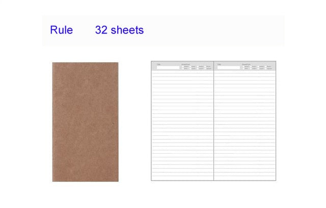 4.3x8.3 Midori Traveler's Notebook Refill 110mmx210mm Blank Dot Grid Paper Graph-paper Ruled 32 sheets