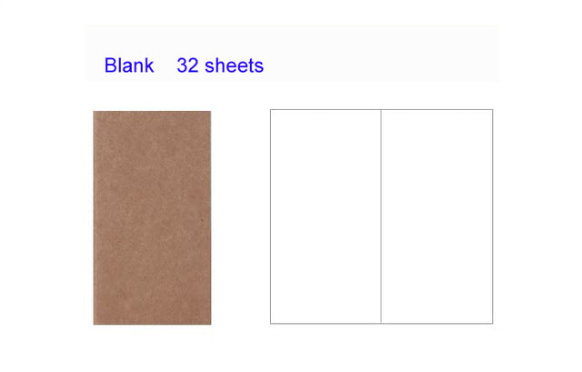 4.3x8.3 Midori Traveler's Notebook Refill 110mmx210mm Blank Dot Grid Paper Graph-paper Ruled 32 sheets