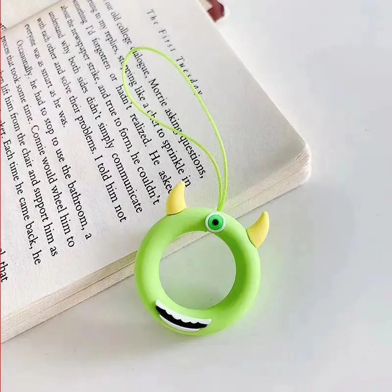 Cartoon Phone Lanyard with Ring and Donut Charm