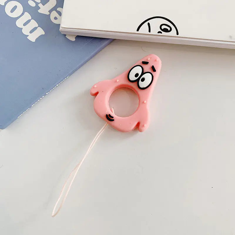 Cartoon Phone Lanyard with Ring and Donut Charm