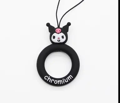 Cartoon Phone Lanyard with Ring and Donut Charm