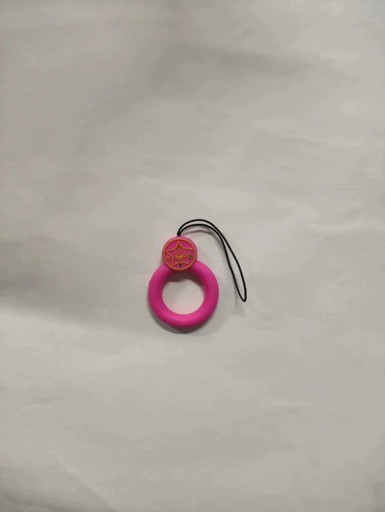 Cartoon Phone Lanyard with Ring and Donut Charm