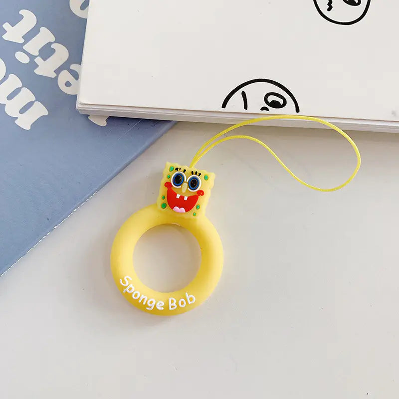 Cartoon Phone Lanyard with Ring and Donut Charm