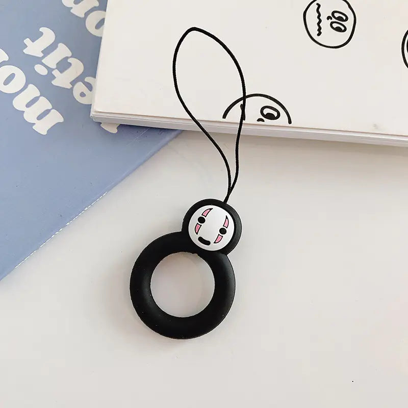 Cartoon Phone Lanyard with Ring and Donut Charm