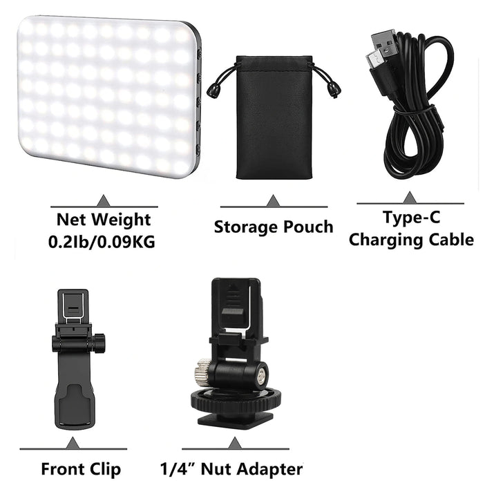 108 LED RGB Camera Light Full Color Output Video Light Kit Dimmable 2500K-9000K Bi-Color Panel Light CRI 95+ Rechargeable