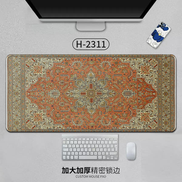 Large Persian Mouse Pad Office Carpet MousePad Natural Rubber Lockedge Anti Slip Desk Mat Laptop Office Game Accessories Pad