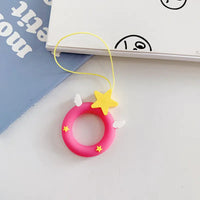 Cartoon Phone Lanyard with Ring and Donut Charm