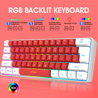 61 key keyboard with split lines, mini minimalist keyboard, compact dual color color RGB luminous film keyboard