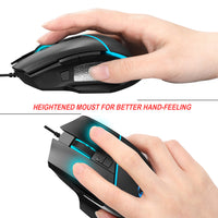 A876 wired mouse with colorful synchronized lighting, 6400dpi adjustable lighting, can turn off gaming mouse