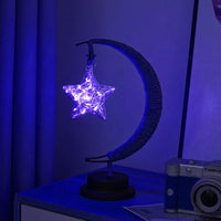 LED Star Moon Light Apple Vine Ball Creative Table Lamp Hemp Rope Iron Art USB Decorative Night Light