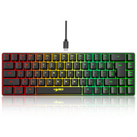60% Mini 68 Key Mechanical Texture Film Gaming Keyboard ABS Material RGB Backlit Mini Portable Keyboard