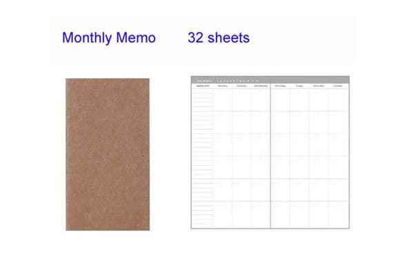 4.3x8.3 Midori Traveler's Notebook Refill 110mmx210mm Blank Dot Grid Paper Graph-paper Ruled 32 sheets