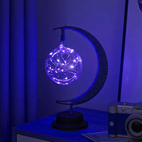 LED Star Moon Light Apple Vine Ball Creative Table Lamp Hemp Rope Iron Art USB Decorative Night Light