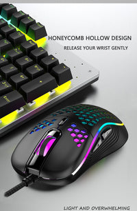 2.4G Wireless Cave Mouse Lightweight Gaming Mouse with Luminous 7 Color Breathing Light Computer Accessories