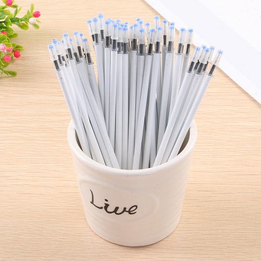 100PCS/Lot White Color Shell Gel Pen Refills 0.5mm Black Ink Kawai Pattern Office Stationery Supplies 13cm Length