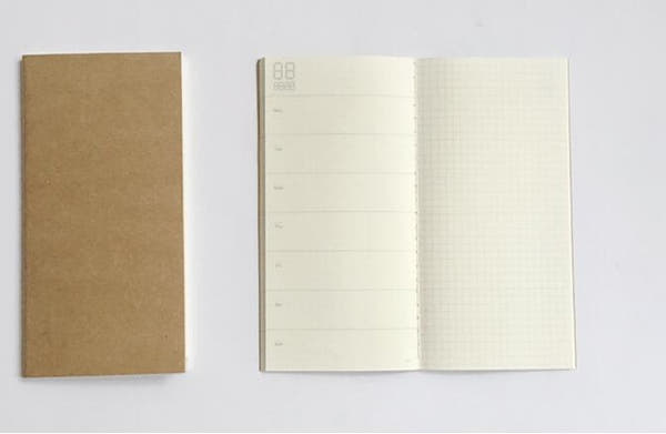 4.3x8.3 Midori Traveler's Notebook Refill 110mmx210mm Blank Dot Grid Paper Graph-paper Ruled 32 sheets