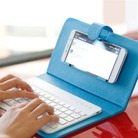 Portable PU Leather Wireless Keyboard Case for iPhone Protective Mobile Phone with Bluetooth Keyboard For IPhone Android Phone