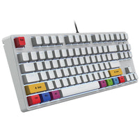 87 key wired mechanical gaming keyboard with red axis for esports and office use, with over 20 types of white light insertable shafts