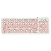 D520 Silent Wired Esports Keyboard USB Ultra Thin 104 Key Business Office Retro Punk Computer Gaming Keyboard