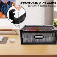 New punch-free under-desk drawer, hidden single-layer shelf, and metal lockable storage basket for office desks.