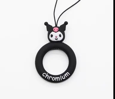 Cartoon Phone Lanyard with Ring and Donut Charm