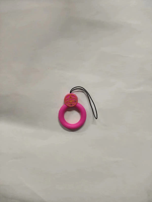 Cartoon Phone Lanyard with Ring and Donut Charm